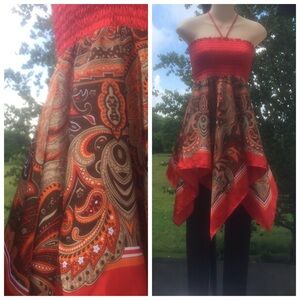 CATO Paisley Warm Colored Halter Summer Top Small